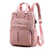 Backpack Purse For Women Men with USB Charging Port Laptop Rucksack Travel Shoulder Bag (Pink)