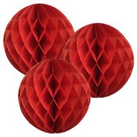 Just Artifacts Tissue Paper Honeycomb Ball (Set of 3, 4inch, Red) - Click for More Colors & Sizes!