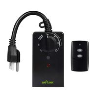 BN-LINK Outdoor 24-Hour Water Resistant Photoelectric Countdown Timer Photocell Light Sensor (2, 4, 6 or 8 Hours Countdown Mode) 2 Grounded Outlets Remote Control (100ft Range) for Home and Garden