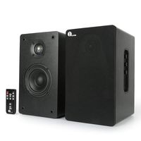 1byone Powered Wireless Classic Bookshelf Speaker with 4'' Woofer and 1'' Tweeter, 2X30W Rms(Black, Pair)