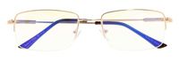 Flexable Blue Light Filtering Glasses Titanium Computer Eyeglasses Men Reading(Gold) without Strength