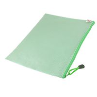 A4 Paper Gridding Zipper Closure Files Bags, Holders, 12 Pcs, Green