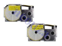 NEOUZA 2PK Compatible for Casio EZ-Label Tape 12mm x 8m 1/2" x 26' Label IT! (XR-12YW XR-12YW1 XR-12YW2S Black on Yellow)