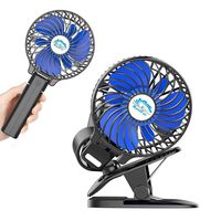 HandFan Battery Operated Clip on Fan, 3 in 1 Clip & Handheld & Desktop Fan Rechargeable Portable Stroller Fan USB Powered Personal Handheld Fan 360°Rotation for Bedroom Baby Stroller Office Home Black