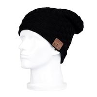 BearsFire Winter Outdoor Premium Wireless Bluetooth Beanie Hat Knit Music Cap with Stereo Speaker Microphone Hands-free Headphones Headsets for Men Women, Best Christmas Gifts (BB02-Black)