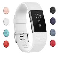 Bands Replacement Compatible for Fitbit Charge 2, Adjustable Wrist Accessories Sport Wristbands for Women&Men (White, Large)