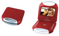 Sylvania SDVD7049 7-Inch Portable DVD Player with Handle, Red