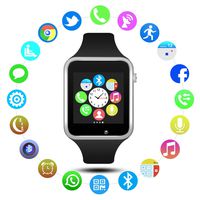 Padgene Bluetooth Smart Watch GSM Phone Watch with Camera for Samsung Nexus HTC Sony and Other Android Smartphones (Black Silver)