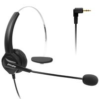 2.5mm Telephone Headset Monaural with Noise Canceling Mic for Cisco Linksys Spa Grandstream Polycom Panasonic Zultys Siemens Gigaset Uniden at&T Office Ip and Cordless Dect Phones