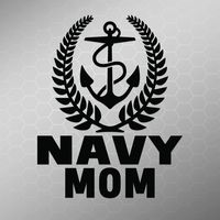 Navy Mom Emblem Vinyl Decal Sticker | Cars Trucks Vans Walls Laptops Cups | Black | 5.5 X 4.3 Inch | KCD1718B