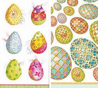 Caspari Hankies Pocket or Purse Tissue Packets (6 Pack, Eggs and Bunnies & Imperial Eggs)