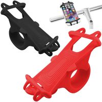 AFUNTA Universal Bike Mount, 2 Packs Silicone Bicycle Motorcycle Handlebar Phone Holders Compatible Smartphone 4" - 6" Phone 6 7 Plus Galaxy S7 S8