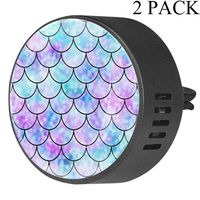 Car Aromatherapy Printing Air Freshener White Musk Essential Oil Diffuser Vent Clip 2 Packs Pacific Mermaid Scales