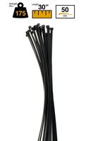 BuyCableTies 30" Heavy Duty Indoor/Outdoor Cable Ties - 175 lb Rated - Black - UV Resistant - 50 per bag