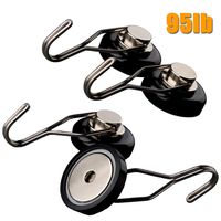 MUTUACTOR Magnetic Hooks 4pack 95lb Heavy Duty Strong Rotating Swing Magnetic Hooks, Super Powerful Neodymium Magnet Hooks Organizer Storage for Hanging Holding at Home Kitchen Garage Indoor Outdoor