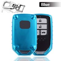 QBUC Car Remote Key Replacement Shell Remote Holder with Hook and Hyundai Set for Honda (Blue)