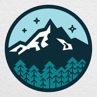 Mountain Badge 03-5" printed vinyl decal - For MacBook, Car, Laptop, and more!