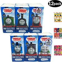 SmartCare Thomas Portable Facial Pocket Tissue Value Set, 12 Pack for Kids Girls Boys Teens Women Mens