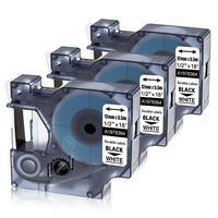 Oozmas Compatible Label Tape Replacement for Dymo 1978364 Durable Polyester Tape 1/2" (12mm) W x 18' L (5m) Black on White Compatible with Label Maker LabelManager 160, 210D, 280, 360D, 420P, 3-Pack