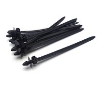 Antrader Nylon Umbrella Wing Arrow Push Mount Cable Tie, for Wire & Cord Management/Electric/Industrial/Household Use, 6.7" x 0.3" Black, 10 Pcs