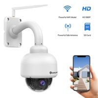 Dericam Outdoor PTZ WiFi Security Camera,1080P IP Surveillance CCTV Camera,Pan/Tilt/Zoom,4X Optical Zoom,Night Vision,Motion Detect,IP65 Weatherproof Pre-Instal 32G SD Card, White