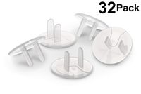 Outlet Plug Covers (32 Pack) Clear Child Proof Electrical Protector Safety Caps - Jool Baby