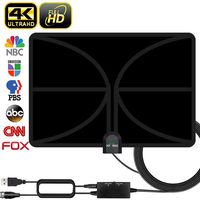 HDTV Antenna, 2019 New Indoor Digital TV Antenna 120 Miles Range with Amplifier Signal Booster 4K Free Local Channels Support All Television -17ft Coax Cable