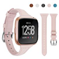 Lintelek Silicone Replacement Bands Compatible with Fitbit Versa, Eco-Friendly Wristband Breathable Soft Bands Washable Straps for 5.5-8.5 Inches, Quick Drying (Large, LightPink)