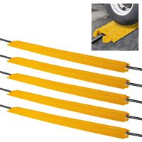 Pyle Durable Cable Protective Ramp Cover, Cable Raceways, Supports 11000lbs Single Channel Heavy Duty Hose and Cord Track Floor Protection, 39.4 x 5.11 x 0.78 Inch Cable Concealer (Set of 5)