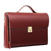 Leathario Leather Briefcase for Men Leather Laptop Bag Shoulder Messenger Bag Business Work Bag (Brown-273)