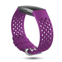 X4-Tech Compatible with Fitbit Charge 3 Bands Women Men, Soft Breathable Silicone Sports Straps for Charge 3 & Charge 3 SE (Purple)
