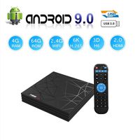 Android 9.0 TV Box, Newest Smart Box T95 Max 4GB RAM 64GB ROM H6 Quad-Core Cortex-A53 Mali-T720MP2 Media Player Support 6K H.265 100M LAN Internet 2.4GHz WiFi 3D Set Top Box with USB 3.0