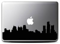 Detroit Skyline - Black (13 inch) Macbook Decal - Laptop Decal