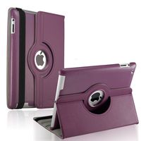 Fullbell Apple iPad 2/3/4 Case - 360 Degree Rotating Stand Smart Case Cover for iPad with Retina Display (iPad 4th Generation), The New iPad 3 & iPad 2 (Automatic Wake/Sleep Feature) - Purple