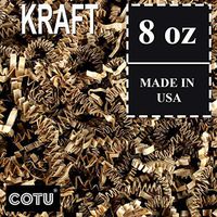 1/2 LB Natural Tan Kraft Crinkle Shred Gift Basket Shred Crinkle Paper Filler Bedding by COTU (8 oz)