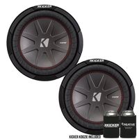 Kicker 43CWR104 10" Dual Voice Coil 4 ohm Comp R woofers Bundle