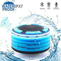 Wireless Waterpoof Bluetooth Speaker Shower Radios with Light, Built in FM Radio and Super Bass, Small Portable Speaker for Bathroom, Outdoor, Car, Beach, Pool