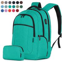 Laptop Backpack College Computer Travel Backpack with USB Charging for Women Men Boys Girls, 17+colors for choice Anti Theft Water Resistant Travel Backpack Bonus Packet Bag,Emerald