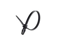 6 Inch UV Black Intermediate Push Mount Cable Tie - 100 Pack