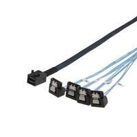 CableCreation Internal HD Mini SAS (SFF-8643 Host) - 4X SATA (Target) Angle Cable, SFF-8643 for Controller, 4 Sata Connect to Hard Drive, 1M ...