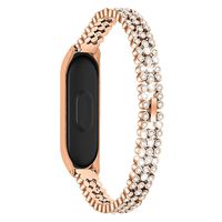 TeaBoy Compatible with Xiaomi Mi Band 4,Women Men Mi Band 3/4 Premium Metal Straps Bracelet Wristbands with Diamond Accessories Compatible with Xiaomi Mi Band 4