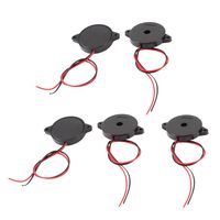uxcell 5 Pcs DC 1-30V 85dB Sound Electronic Passive Buzzer Alarm Black 30 x 5.7mm