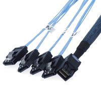 EDIMS Internal HD Mini SAS SFF-8643 to 4 SATA Forward Breakout Cable Used for Raid Card SFF-8643 Controller,3.3FT