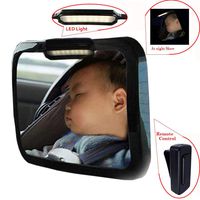 Baby Mirror for Car - Safely Monitor Infant Child in Rear Facing Car Seat,LED Remote Control,Adjustable Acrylic 360°for Backseat - Check Baby in Dark