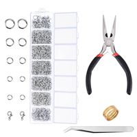 Paxcoo 1500Pcs Silver Jump Rings with Lobster Clasps and Jewelry Pliers for Jewelry Making Supplies Findings and Necklace Repair