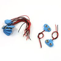 uxcell 10 Pcs 12cm Wires T Type 9V Batteries Clip Connectors Holder Blue