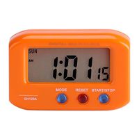 Fdit Portable LCD Display Digital Alarm Clock Snooze with Backlight Table Desk Car Decor(Orange)