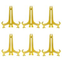 Artliving 10 inch Gold Plastic Easels or Stand/Plate Holders to Display Pictures or Other Items at Weddings, Home Decoration, Birthdays, Tables (6 Pack)