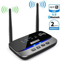 Upgrade Long Range Bluetooth 5.0 Transmitter Receiver 3 in 1 Wireless Bluetooth Audio Adapter Support aptX HD & aptX Low Latency, Optical RCA AUX 3.5mm for TV Home Music Streaming Stereo System