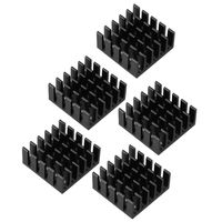 uxcell Aluminum Heatsink Cooler Circuit Board Cooling Fin Black 22mmx22mmx10mm 5Pcs for Led Semiconductor Integrated Circuit Device